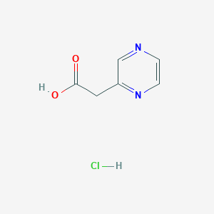 molecular formula C6H7ClN2O2 B8770699 2-(Pyrazin-2-yl)acetic acid hydrochloride 