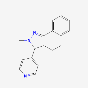 molecular formula C17H17N3 B8770707 2-Methyl-3-(4-pyridyl)-3,3A,4,5-tetrahydro-2H-benz(G)indazole CAS No. 58710-56-8