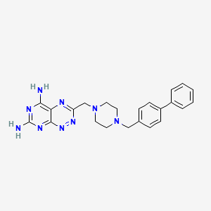 molecular formula C23H25N9 B8770724 3-(4-Biphenyl-4-ylmethyl-piperazin-1-ylmethyl)-pyrimido[5,4-e][1,2,4]triazine-5,7-diamine 