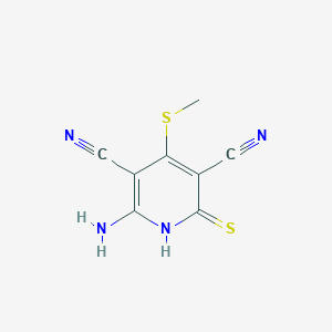 molecular formula C8H6N4S2 B8770744 2-Amino-6-mercapto-4-(methylthio)pyridine-3,5-dicarbonitrile 