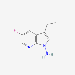 molecular formula C9H10FN3 B8770774 1H-Pyrrolo[2,3-b]pyridin-1-amine, 3-ethyl-5-fluoro- 