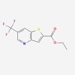 molecular formula C11H8F3NO2S B8770782 Ethyl 6-(trifluoromethyl)thieno[3,2-b]pyridine-2-carboxylate 