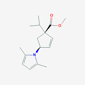 molecular formula C16H23NO2 B8770857 (1S,4S)-Methyl 4-(2,5-dimethyl-1H-pyrrol-1-yl)-1-isopropylcyclopent-2-enecarboxylate 