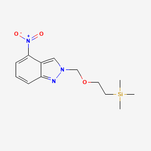 molecular formula C13H19N3O3Si B8770865 4-nitro-2-((2-(trimethylsilyl)ethoxy)methyl)-2H-indazole CAS No. 697739-01-8