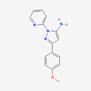 molecular formula C15H14N4O B8770875 3-(4-Methoxyphenyl)-1-(2-pyridinyl)-1H-pyrazol-5-ylamine 