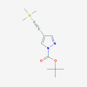 molecular formula C13H20N2O2Si B8770892 tert-butyl 4-((trimethylsilyl)ethynyl)-1H-pyrazole-1-carboxylate 