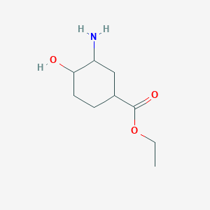 molecular formula C9H17NO3 B8770915 Ethyl 3-amino-4-hydroxycyclohexanecarboxylate CAS No. 915030-13-6