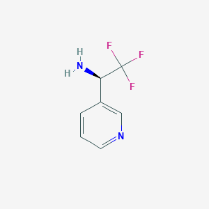 molecular formula C7H7F3N2 B8771086 (R)-2,2,2-Trifluoro-1-(pyridin-3-YL)ethan-1-amine 