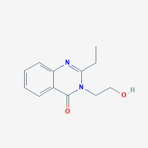 molecular formula C12H14N2O2 B8771088 4(3H)-Quinazolinone, 2-ethyl-3-(2-hydroxyethyl)- CAS No. 135644-06-3