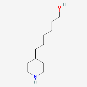 molecular formula C11H23NO B8771115 6-(4-Piperidinyl)-1-hexanol 