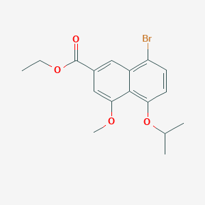 molecular formula C17H19BrO4 B8771157 2-Naphthalenecarboxylic acid, 8-bromo-4-methoxy-5-(1-methylethoxy)-, ethyl ester 