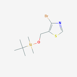 molecular formula C10H18BrNOSSi B8771174 4-Bromo-5-(((tert-butyldimethylsilyl)oxy)methyl)thiazole 