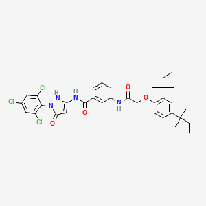 3-({[2,4-bis(2-methylbutan-2-yl)phenoxy]acetyl}amino)-N-[5-hydroxy-1-(2,4,6-trichlorophenyl)-1H-pyrazol-3-yl]benzamide