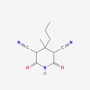 molecular formula C11H13N3O2 B8771430 2,4-Dicyano-3-methyl-3-propylglutarimide CAS No. 64635-91-2