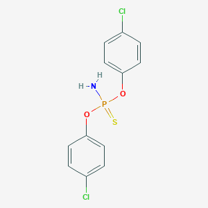 molecular formula C12H10Cl2NO2PS B087717 Phosphoramidothioic acid, O,O-bis(p-chlorophenyl) ester CAS No. 15045-55-3