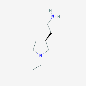 molecular formula C8H18N2 B8771752 (R)-2-(1-Ethylpyrrolidin-3-yl)ethanamine 