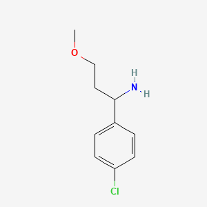 molecular formula C10H14ClNO B8771784 1-(4-Chlorophenyl)-3-methoxypropan-1-amine 