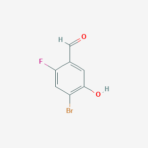 molecular formula C7H4BrFO2 B8771921 4-Bromo-2-fluoro-5-hydroxybenzaldehyde 