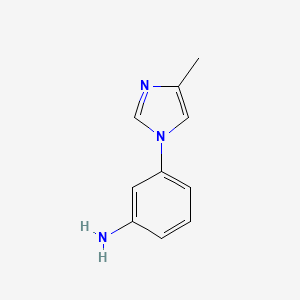 molecular formula C10H11N3 B8772043 3-(4-Methyl-1H-imidazol-1-yl)benzenamine 