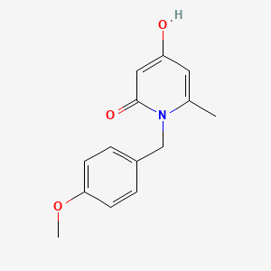 molecular formula C14H15NO3 B8772091 4-hydroxy-1-(4-methoxybenzyl)-6-methylpyridin-2(1H)-one 
