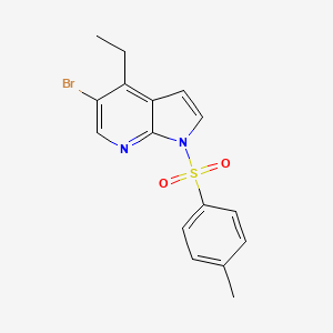 molecular formula C16H15BrN2O2S B8772149 5-bromo-4-ethyl-1-tosyl-1H-pyrrolo[2,3-b]pyridine 