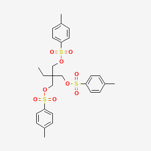 molecular formula C27H32O9S3 B8772186 2,2-Bis[(4-methylphenyl)sulfonyloxymethyl]butyl 4-methylbenzenesulfonate CAS No. 6962-93-2