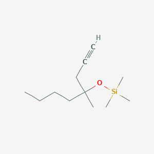 molecular formula C12H24OSi B8772240 Silane, trimethyl[[1-methyl-1-(2-propynyl)pentyl]oxy]- CAS No. 66792-28-7