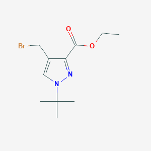 molecular formula C11H17BrN2O2 B8772282 Ethyl 4-(bromomethyl)-1-(tert-butyl)-1H-pyrazole-3-carboxylate 