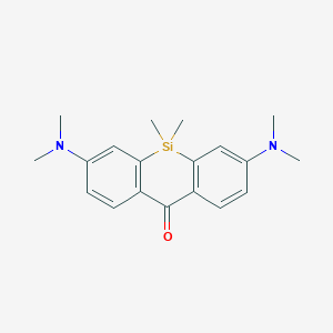 molecular formula C19H24N2OSi B8772296 3,7-Bis(dimethylamino)-5,5-dimethyldibenzo[b,e]silin-10(5H)-one 