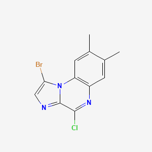 molecular formula C12H9BrClN3 B8772367 1-Bromo-4-chloro-7,8-dimethylimidazo[1,2-A]quinoxaline 