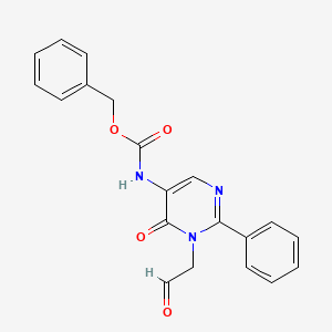 molecular formula C20H17N3O4 B8772517 Benzyl (6-oxo-1-(2-oxoethyl)-2-phenyl-1,6-dihydropyrimidin-5-yl)carbamate CAS No. 148747-58-4