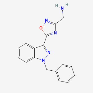 molecular formula C17H15N5O B8772533 1,2,4-Oxadiazole-3-methanamine, 5-[1-(phenylmethyl)-1H-indazol-3-yl]- 