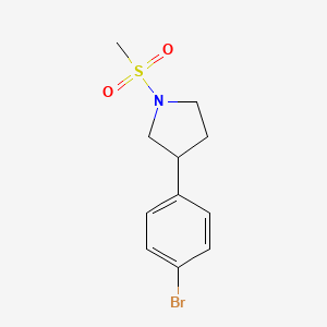 molecular formula C11H14BrNO2S B8772546 3-(4-Bromophenyl)-1-(methylsulfonyl)pyrrolidine 