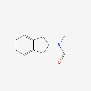 molecular formula C12H15NO B8772590 N-(2,3-Dihydro-1H-inden-2-yl)-N-methylacetamide 
