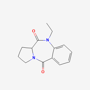 molecular formula C14H16N2O2 B8772606 10-ethyl-2,3-dihydro-1H-pyrrolo[2,1-c][1,4]benzodiazepine-5,11(10H,11aH)-dione 