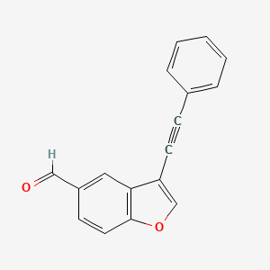 molecular formula C17H10O2 B8772746 3-(Phenylethynyl)-1-benzofuran-5-carbaldehyde CAS No. 648449-51-8
