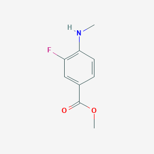 molecular formula C9H10FNO2 B8772774 Methyl 3-fluoro-4-(methylamino)benzoate CAS No. 204973-54-6