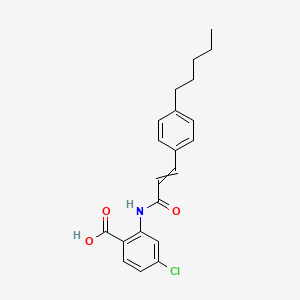 molecular formula C21H22ClNO3 B8772796 4-Chloro-2-[3-(4-pentylphenyl)prop-2-enoylamino]benzoic acid 