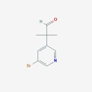 molecular formula C9H10BrNO B8772985 2-(5-Bromopyridin-3-yl)-2-methylpropanal CAS No. 1404367-22-1
