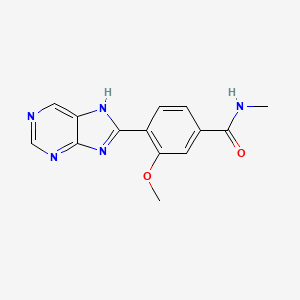 molecular formula C14H13N5O2 B8773072 3-methoxy-N-methyl-4-(7H-purin-8-yl)benzamide CAS No. 89469-11-4