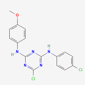 6-chloro-N-(4-chlorophenyl)-N'-(4-methoxyphenyl)-1,3,5-triazine-2,4-diamine