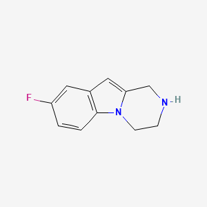 molecular formula C11H11FN2 B8773115 8-Fluoro-1,2,3,4-tetrahydropyrazino[1,2-A]indole CAS No. 565227-08-9