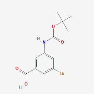 molecular formula C12H14BrNO4 B8773130 3-Bromo-5-{[(tert-butoxy)carbonyl]amino}benzoic acid 