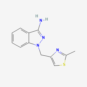 molecular formula C12H12N4S B8773137 1-[(2-methyl-1,3-thiazol-4-yl)methyl]-1H-indazol-3-amine 