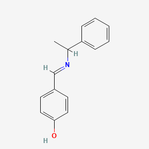 molecular formula C15H15NO B8773193 4-[(E)-(1-Phenylethyl)iminomethyl]phenol 