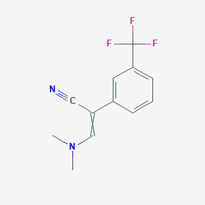 molecular formula C12H11F3N2 B8773208 3-(Dimethylamino)-2-[3-(trifluoromethyl)phenyl]prop-2-enenitrile 