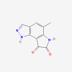 molecular formula C10H7N3O2 B8773312 5-methyl-1H,6H,7H,8H-pyrrolo[2,3-g]indazole-7,8-dione 