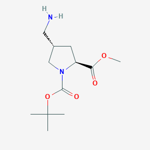 molecular formula C12H22N2O4 B8773335 (2S,4S)-1-tert-butyl 2-methyl 4-(aminomethyl)pyrrolidine-1,2-dicarboxylate 