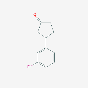 molecular formula C11H11FO B8773382 3-(3-Fluorophenyl)cyclopentanone 
