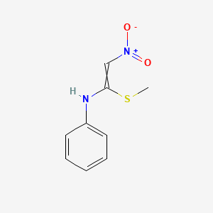 molecular formula C9H10N2O2S B8773406 Benzenamine, N-[1-(methylthio)-2-nitroethenyl]- CAS No. 13624-01-6
